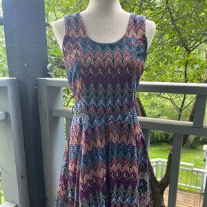 Desigual Colorful Netting Dress - Size 38 (US Size 6) - Casual Dress